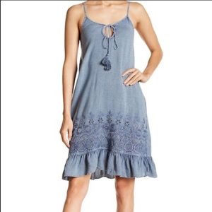 Denim Embroidered Eyelet Dress